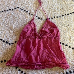 Vintage red halter crop top